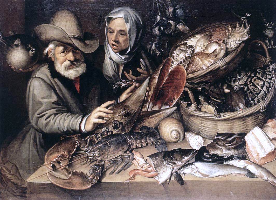 Bartolomeo Passerotti The Fishmonger's Shop - Canvas Print