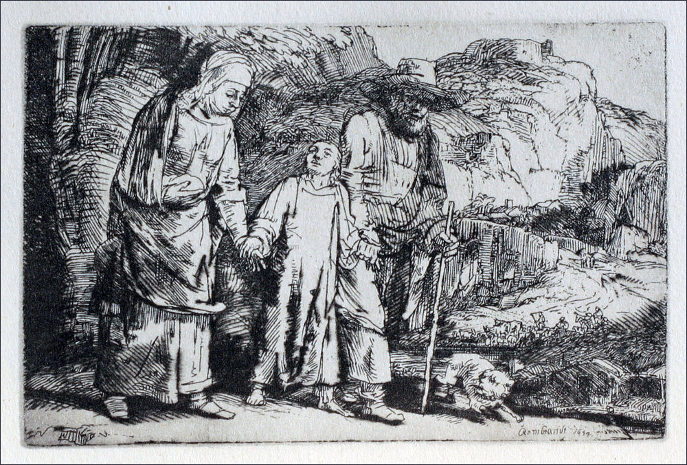 Rembrandt Van Rijn The Flight into Egypt; The Holy Family Crossing the Rill - Canvas Print