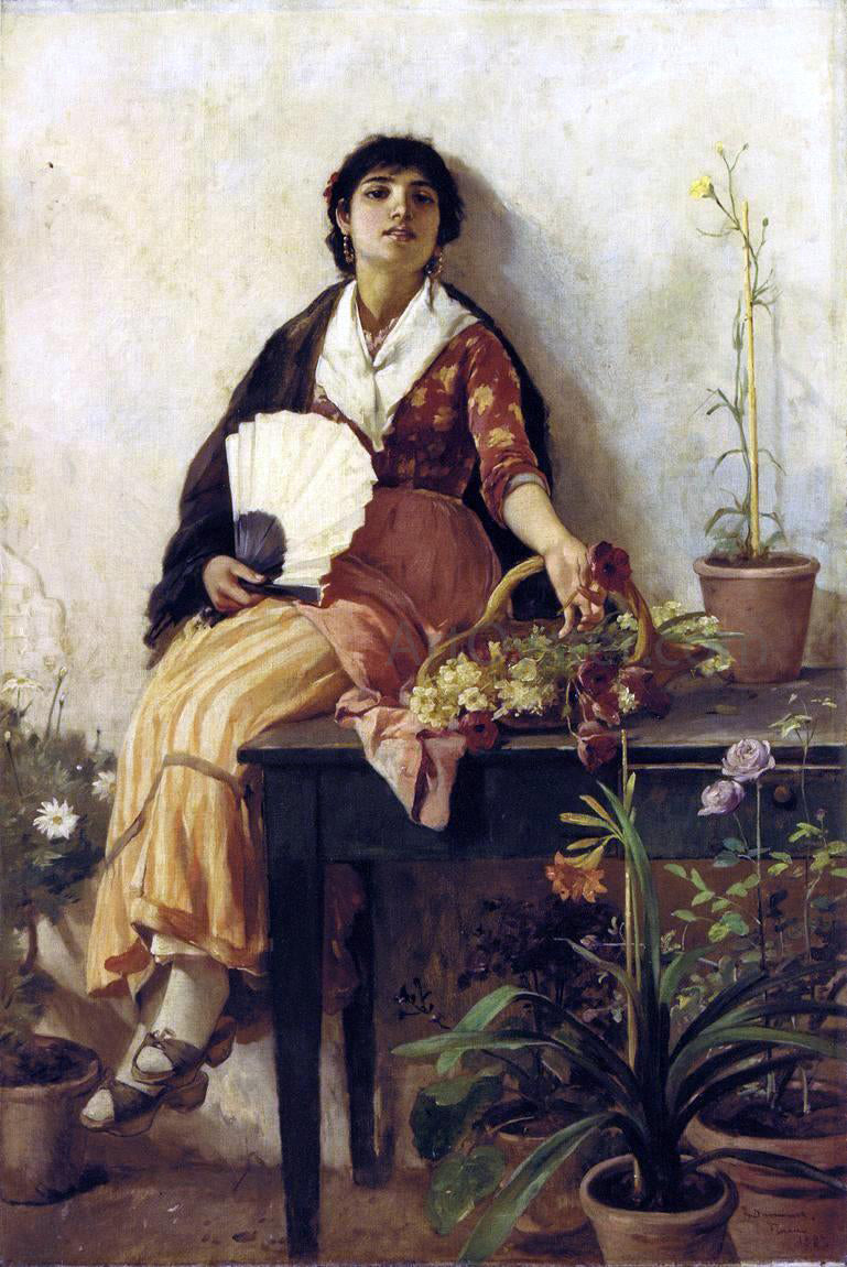 Frank Duveneck The Florentine Girl - Canvas Print