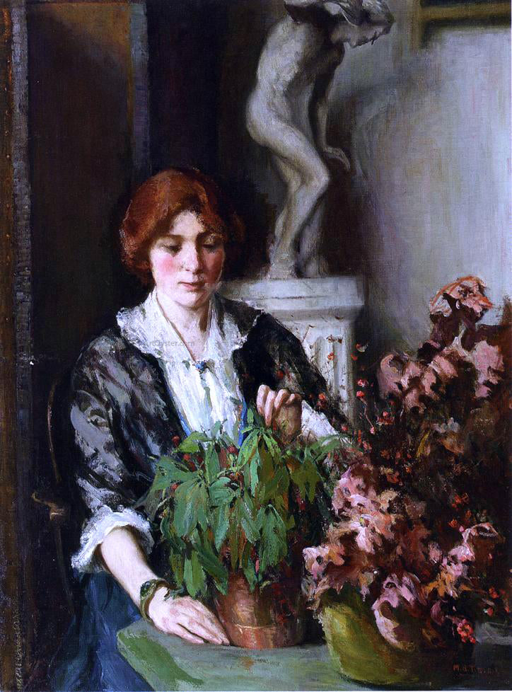 Mary Bradish Titcomb The Flower Arranger - Canvas Print