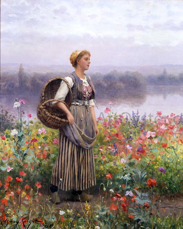 Daniel Ridgway Knight A Flower Girl - Canvas Print