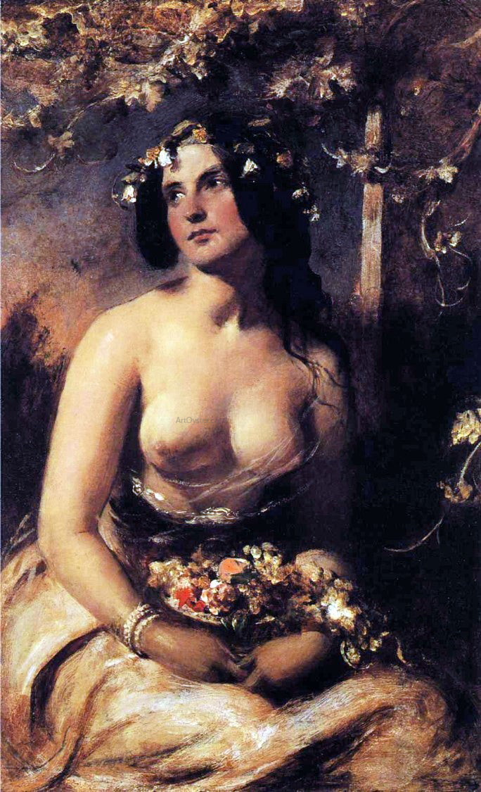 William Etty The Flower Girl - Canvas Print