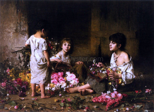 Alexei Alexeievich Harlamoff The Flower Girls - Canvas Print
