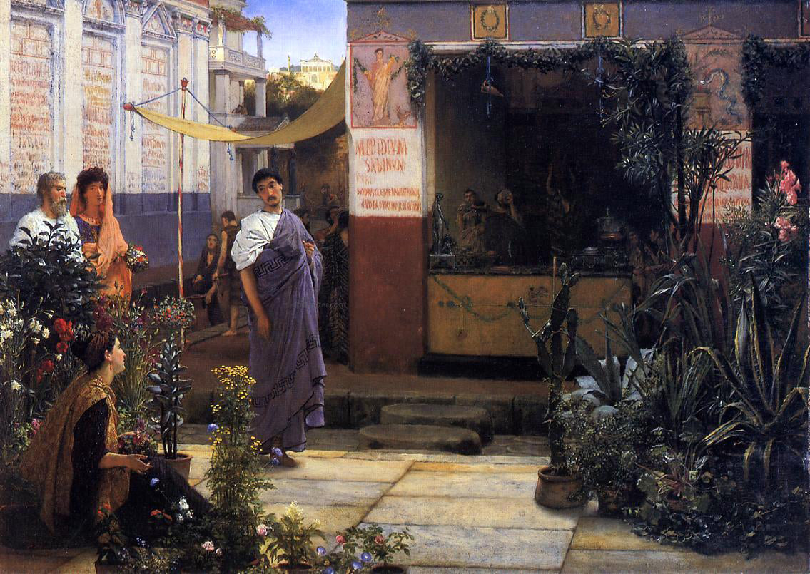 Sir Lawrence Alma-Tadema The Flower Market - Canvas Print