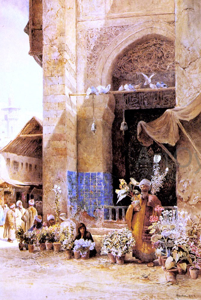 Charles Robertson The Flower Market, Damascus - Canvas Print