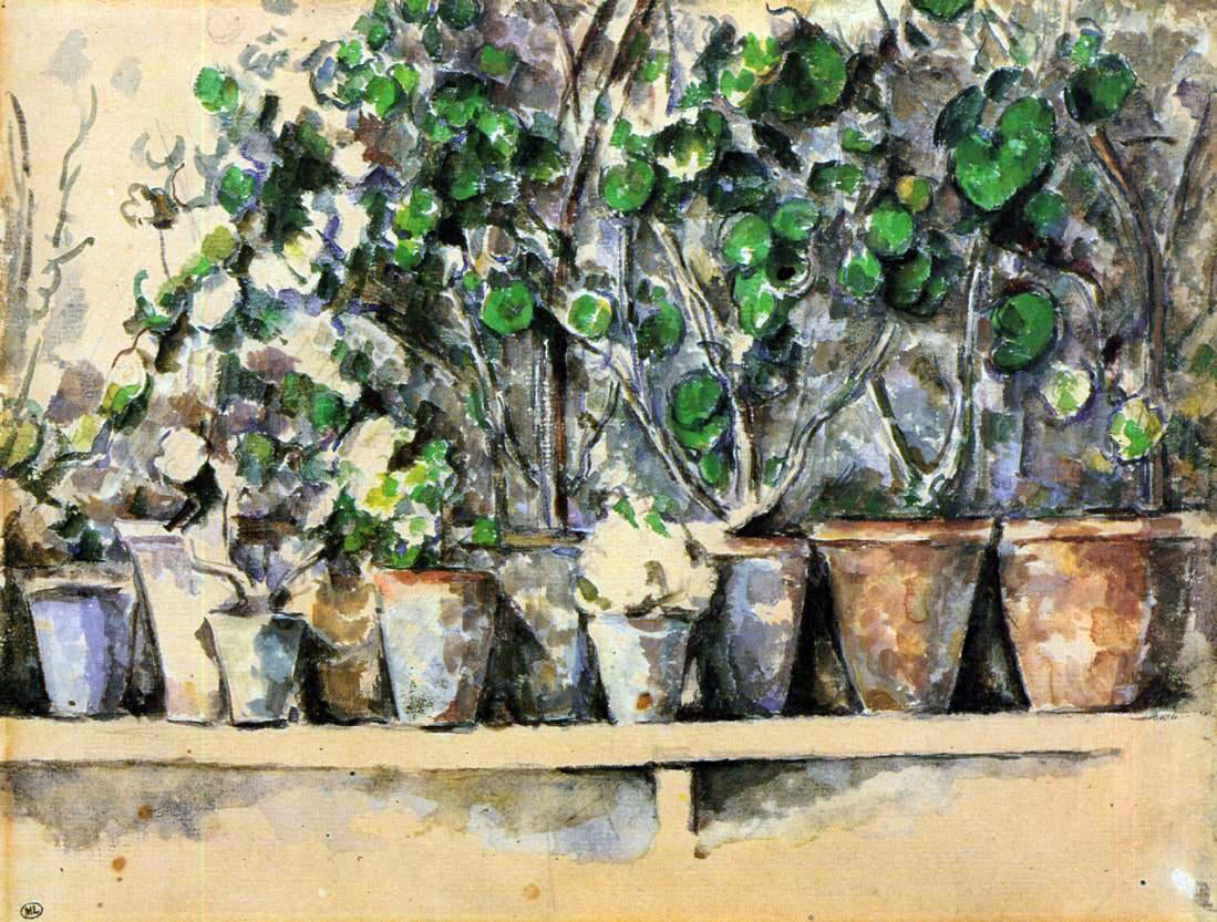 Paul Cezanne The Flower Pots - Canvas Print