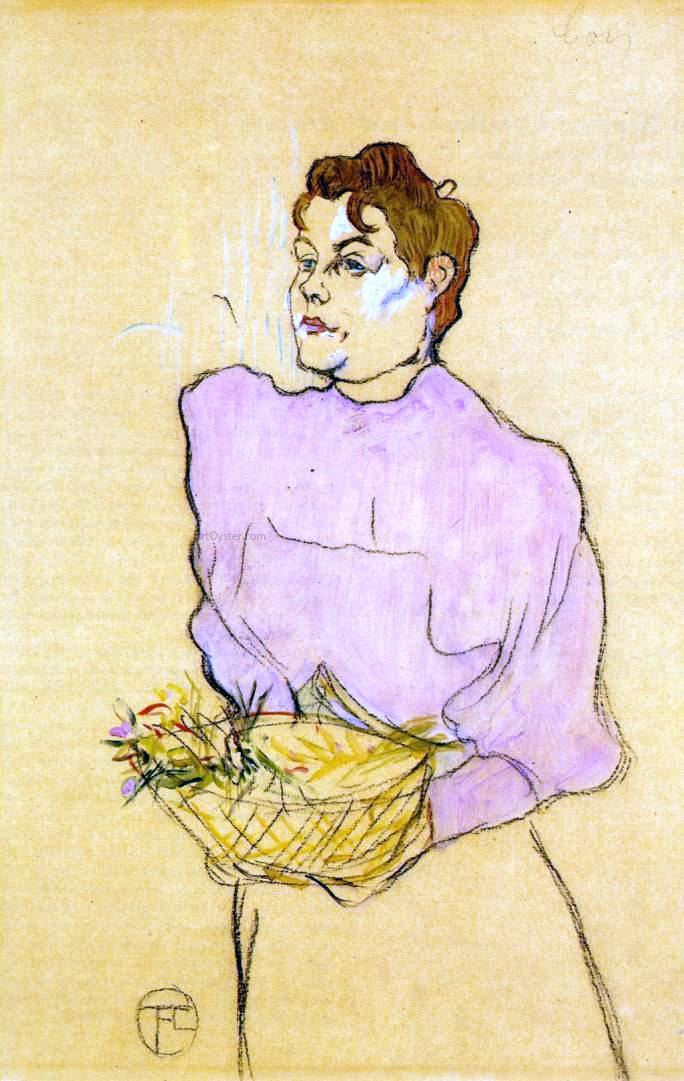 Henri De Toulouse-Lautrec The Flower Seller - Canvas Print