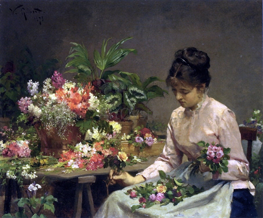 Victor Gabriel Gilbert The Flower Seller - Canvas Print