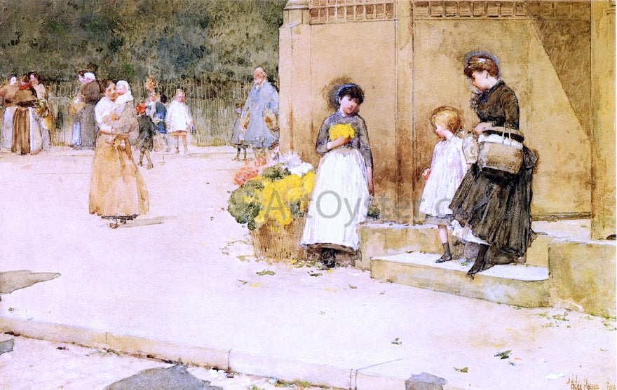Frederick Childe Hassam The Flower Seller - Canvas Print