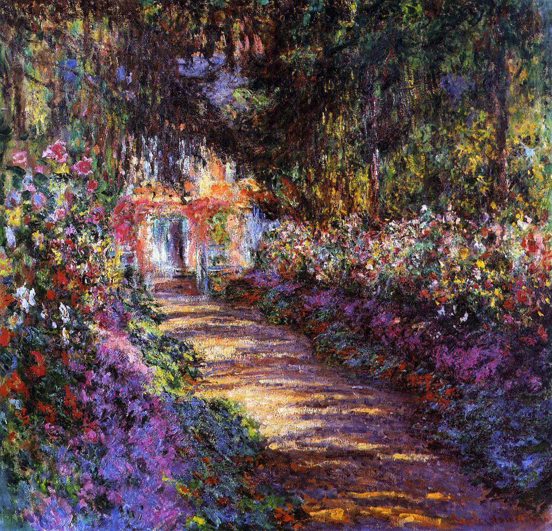 Claude Oscar Monet A Flowered Garden - Canvas Print