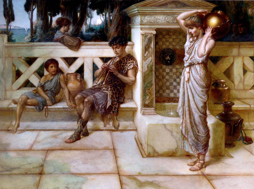 William Holmes Sullivan The Flute Player: the Gentle Music of a By-Gone Age - Canvas Print