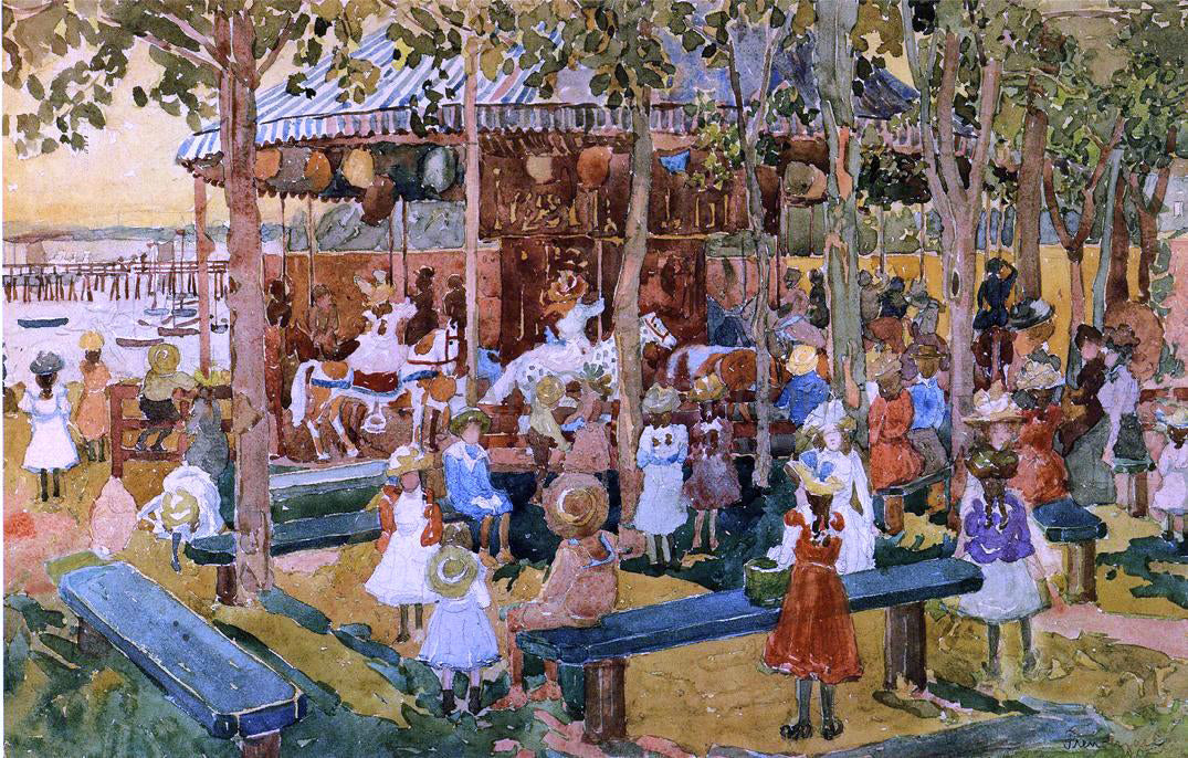 Maurice Prendergast The Flying Horses - Canvas Print