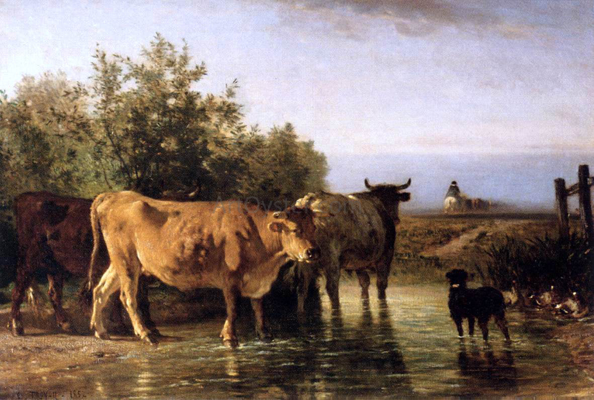 Constant Troyon The Ford - Canvas Print