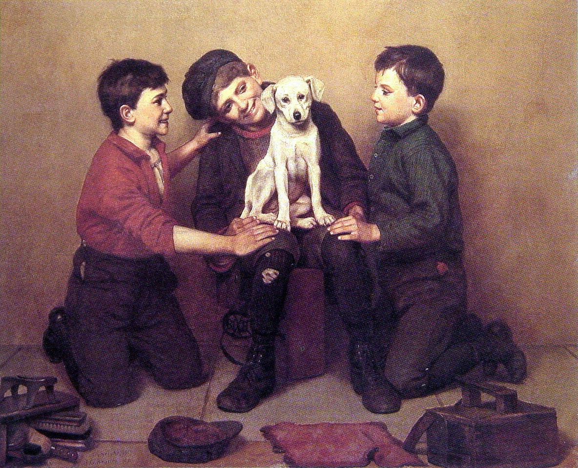 John George Brown The Foundling - Canvas Print