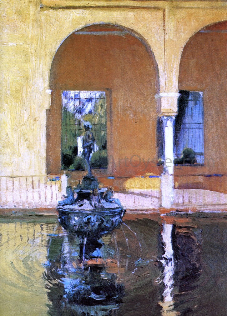 Joaquin Sorolla Y Bastida The Fountain in the Alcazar of Seville - Canvas Print