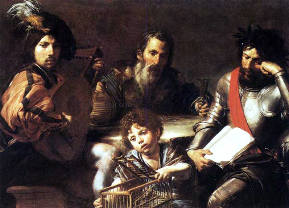 Valentin De boulogne The Four Ages of Man - Canvas Print
