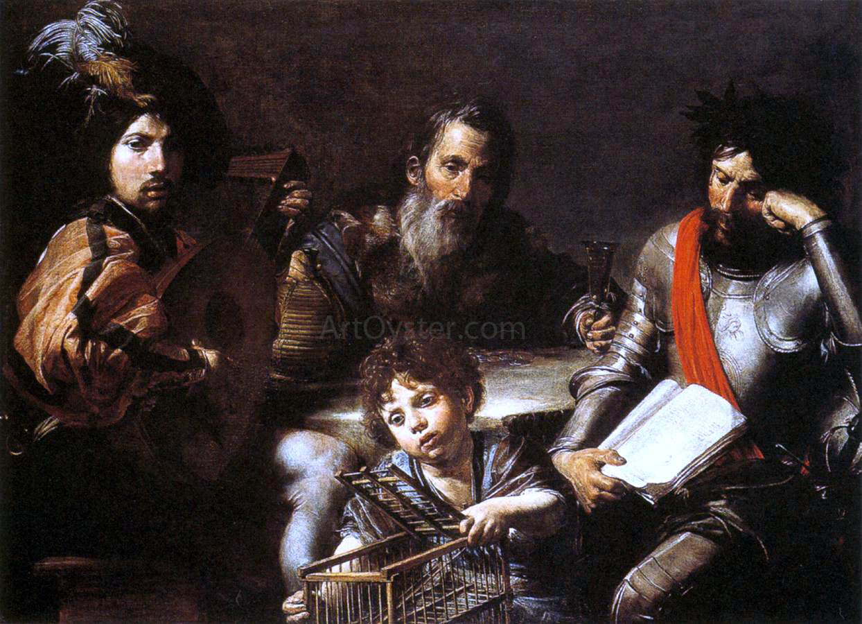 Valentin De boulogne The Four Ages of Man - Canvas Print