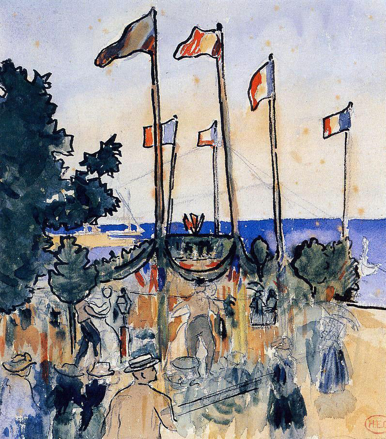 Henri Edmond Cross The Fourth of July by the Sea - Canvas Print