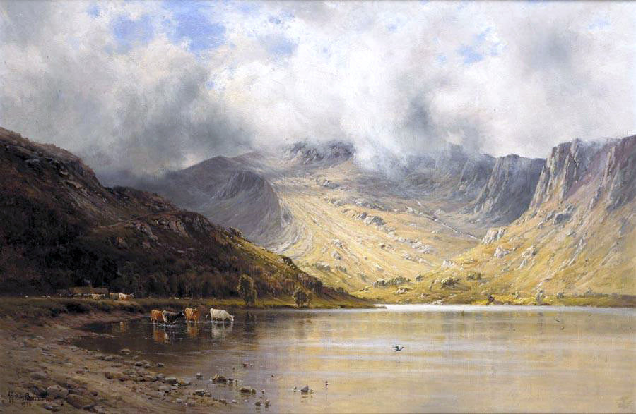 Senior Alfred De Breanski The Foxes Path to Cader, Dolgelly - Canvas Print