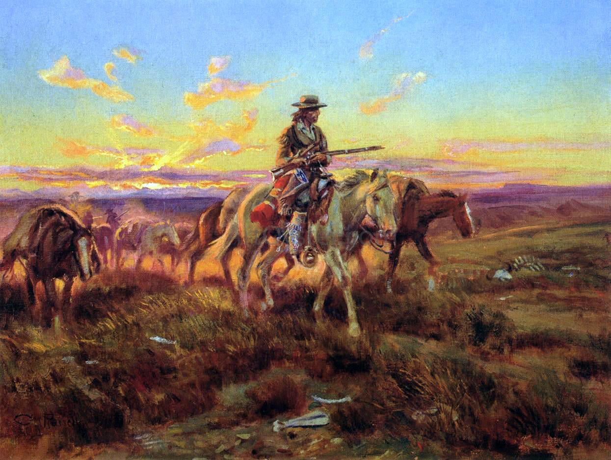 Charles Marion Russell The Free Trader - Canvas Print