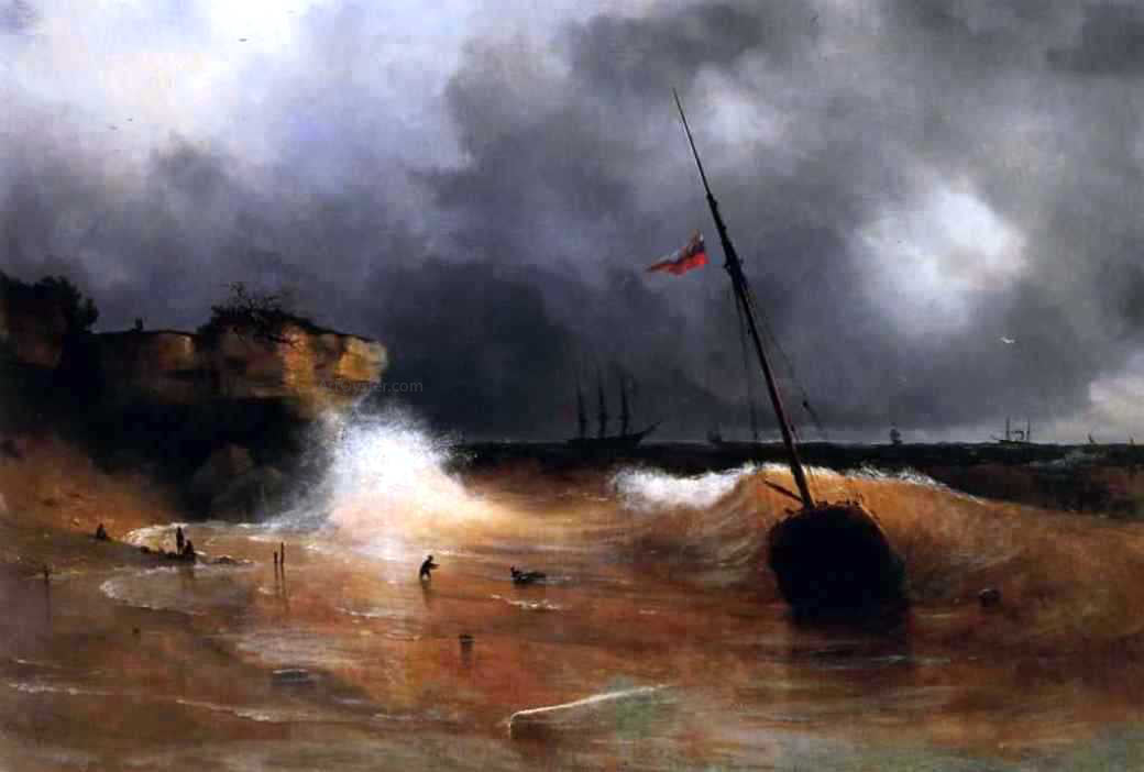 Ivan Constantinovich Aivazovsky The Gale on Sea is Over - Canvas Print