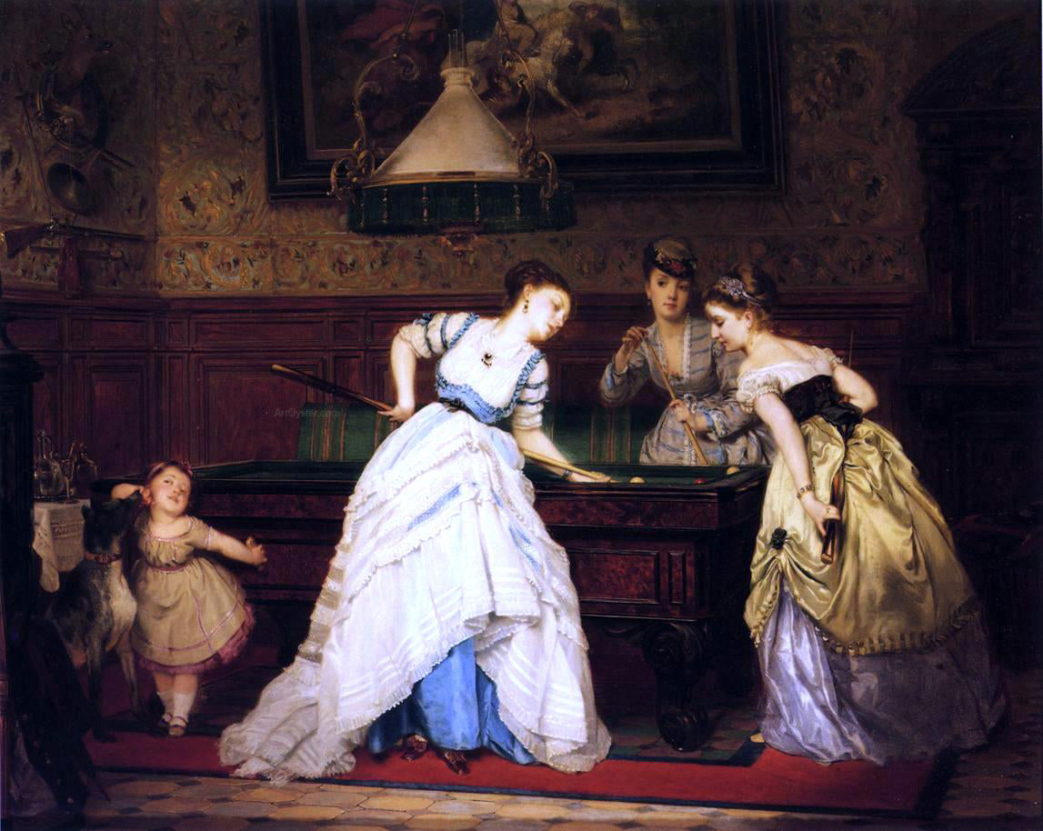 Charles Edouard Boutibonne The Game of Billiards - Canvas Print