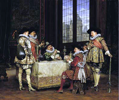 Adolphe Alexandre Lesrel The Game of Cards - Canvas Print