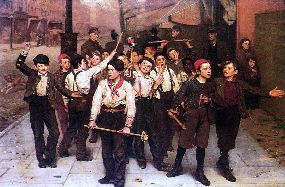 John George Brown The Gang - Canvas Print