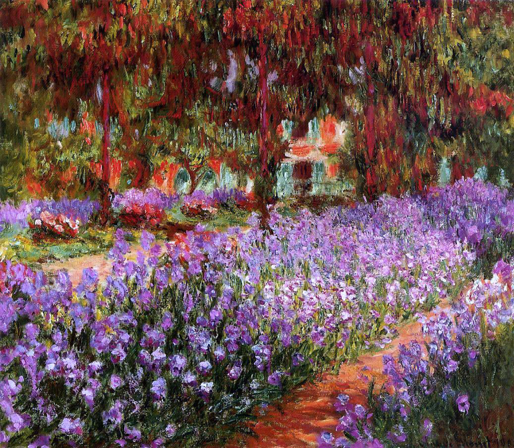 Claude Oscar Monet A Garden (also known as Irises) - Canvas Print