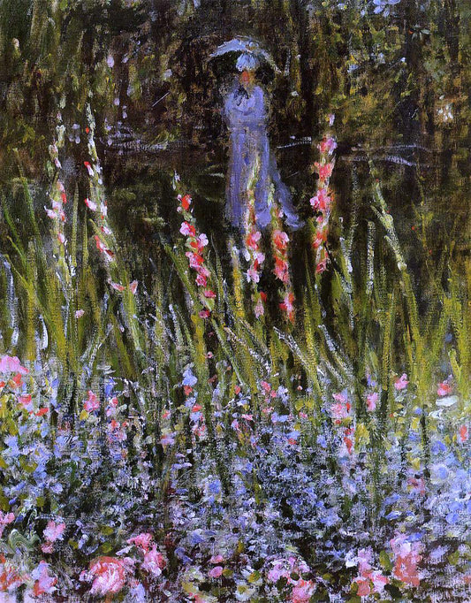Claude Oscar Monet The Garden, Gladioli - Canvas Print