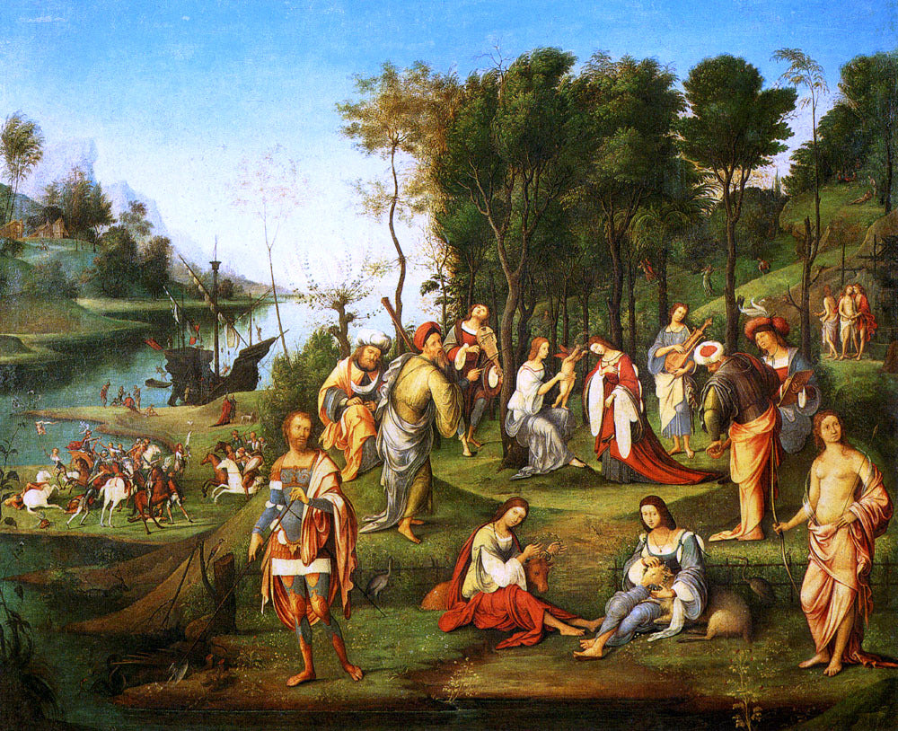 Lorenzo Costa The Garden Of The Peaceful Arts - Canvas Print