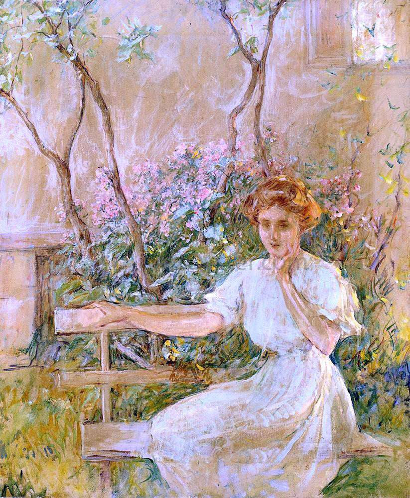 Robert Lewis Reid The Garden Seat - Canvas Print
