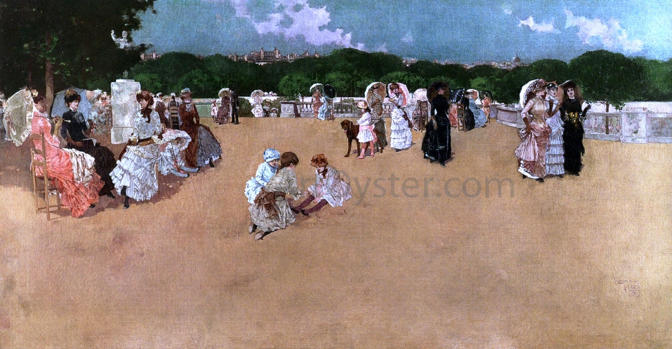 Fernand H Lungren The Gardens of Luxembourg - Canvas Print