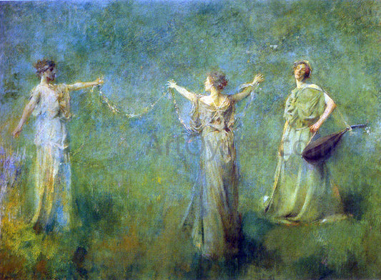 Thomas Wilmer Dewing The Garland - Canvas Print