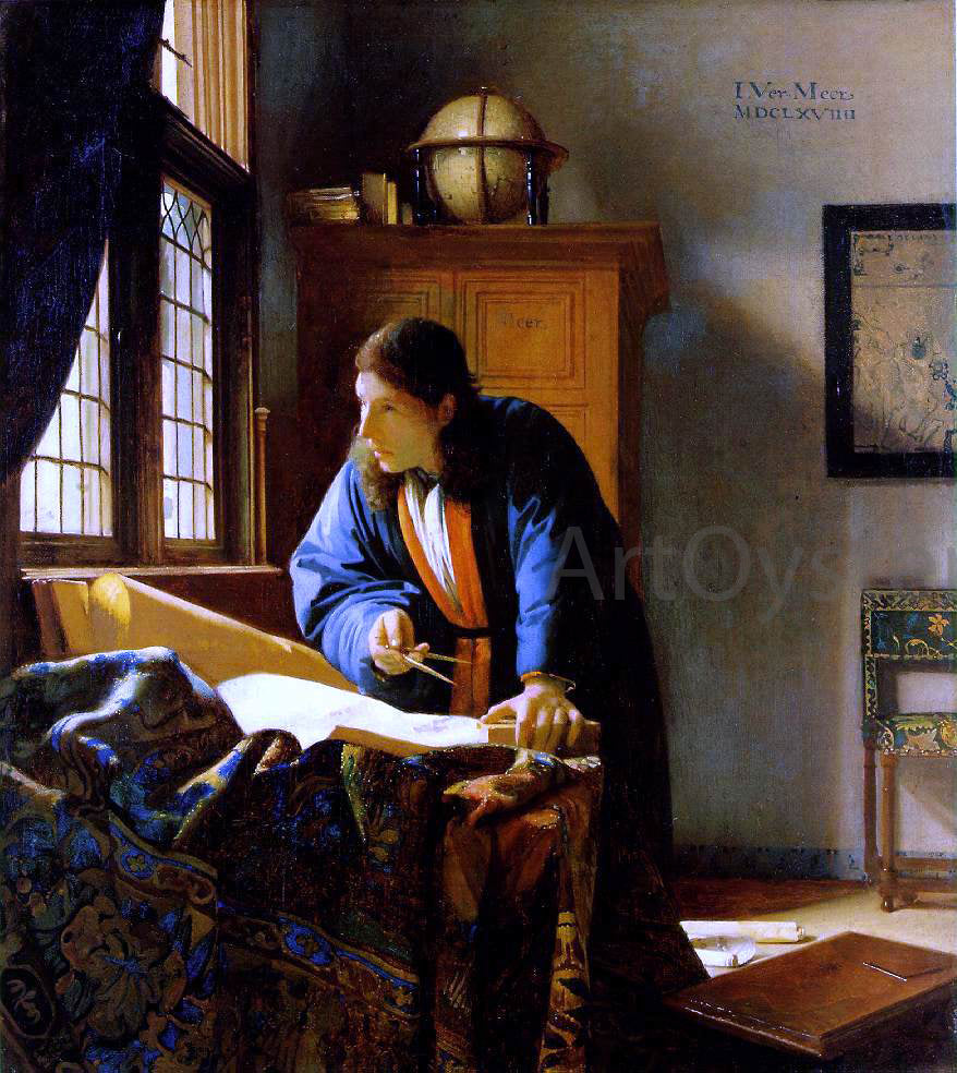 Johannes Vermeer The Geographer - Canvas Print