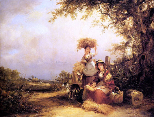 Senior William Shayer The Gleaners -- Shirley, Hants - Canvas Print