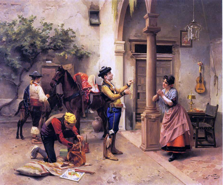 Jules Worms The Golden Necklace - Canvas Print