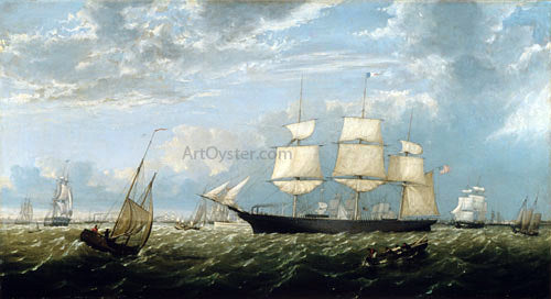 Fitz Hugh Lane The Golden State Entering New York Harbor - Canvas Print