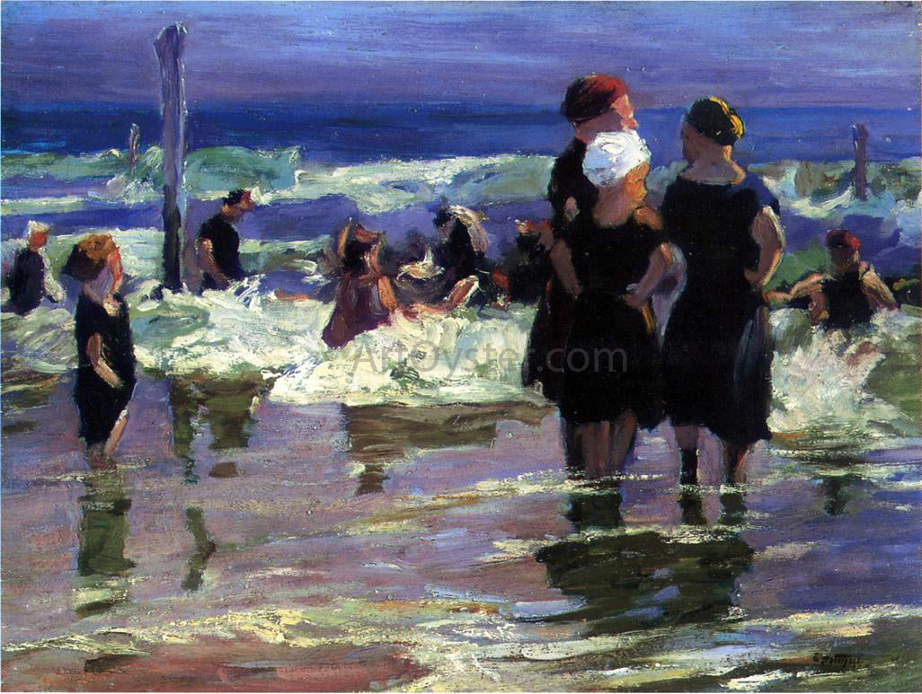 Edward Potthast The Gossips - Canvas Print