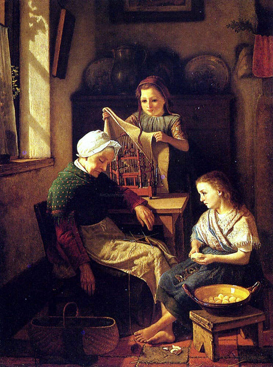 Pierre Joseph Toussaint The Grandmother - Canvas Print