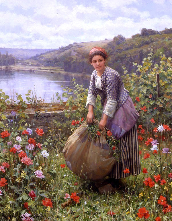 Daniel Ridgway Knight The Grass Cutter - Canvas Print