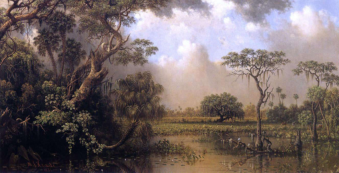 Martin Johnson Heade The Great Florida Marsh - Canvas Print