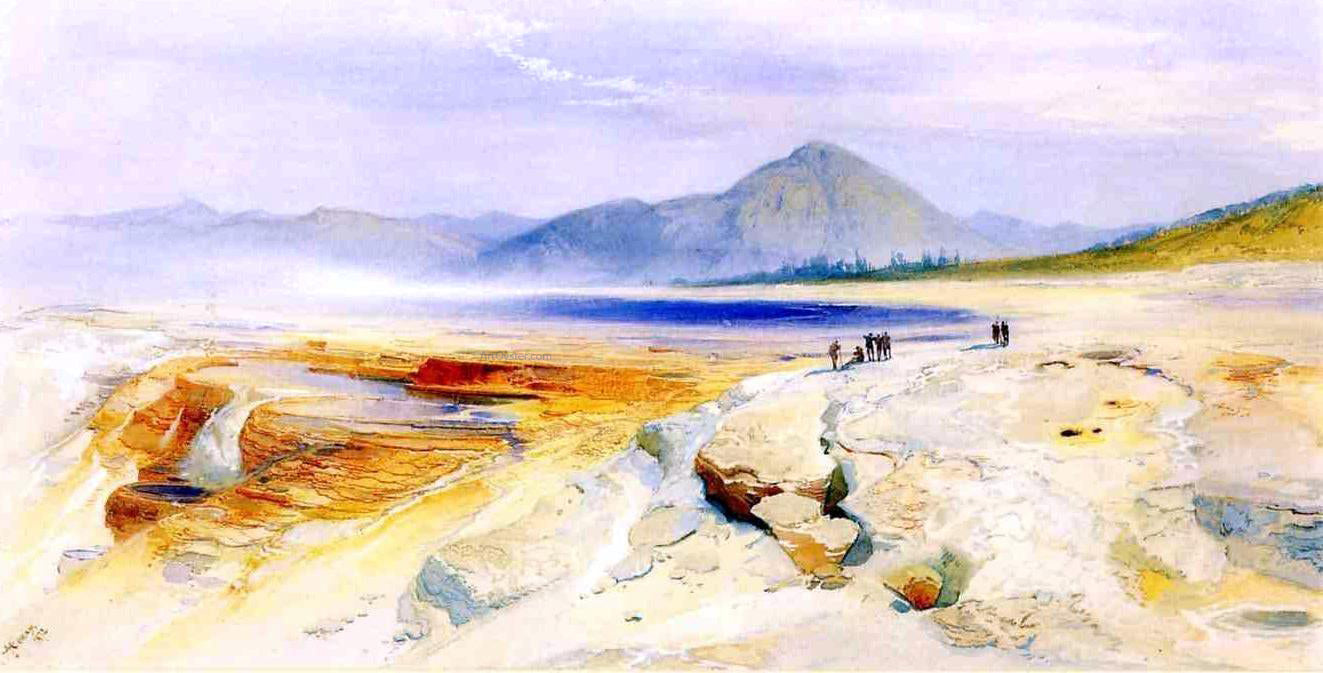Thomas Moran The Great Hot Springs, Gardiners River - Canvas Print
