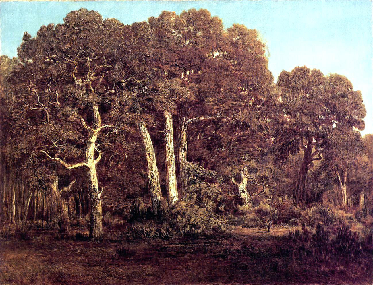 Theodore Rousseau The Great Oaks of the Vieux Bas-Breau - Canvas Print