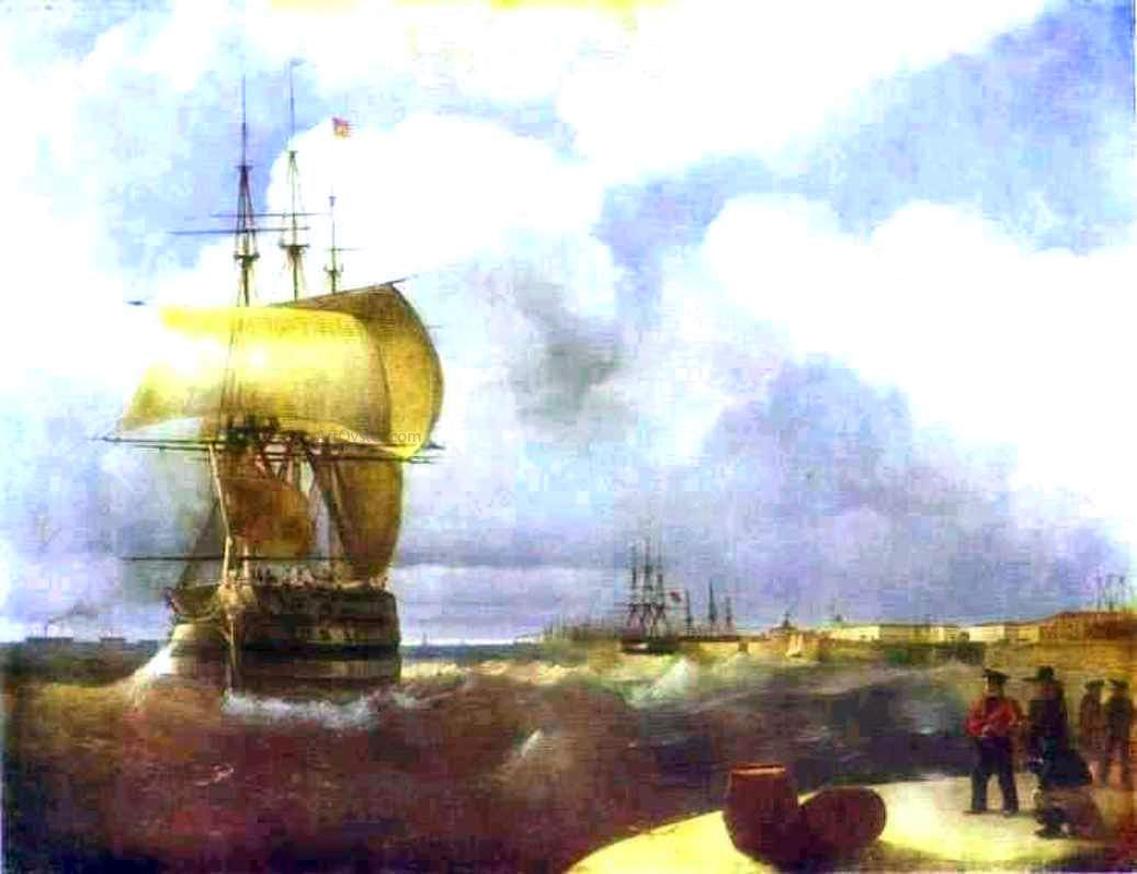 Ivan Constantinovich Aivazovsky The Great Roads at Kronstadt - Canvas Print