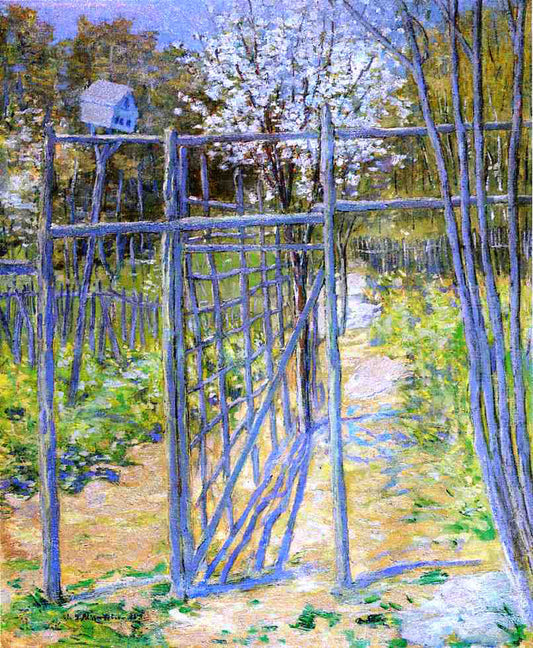 Julian Alden Weir The Grey Trellis - Canvas Print