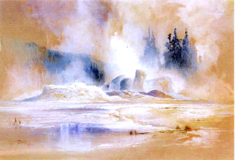 Thomas Moran The Grotto Geyser, Fire Hole Basin - Canvas Print