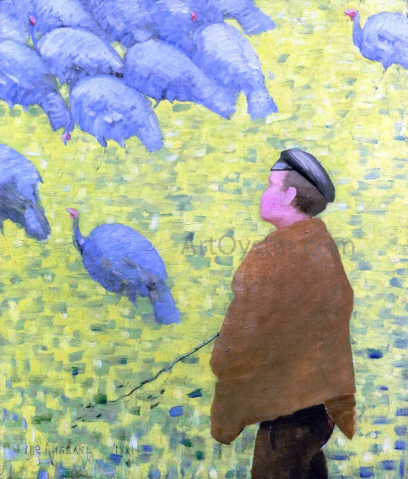 Charles Angrand The Guardian of Turkeys - Canvas Print