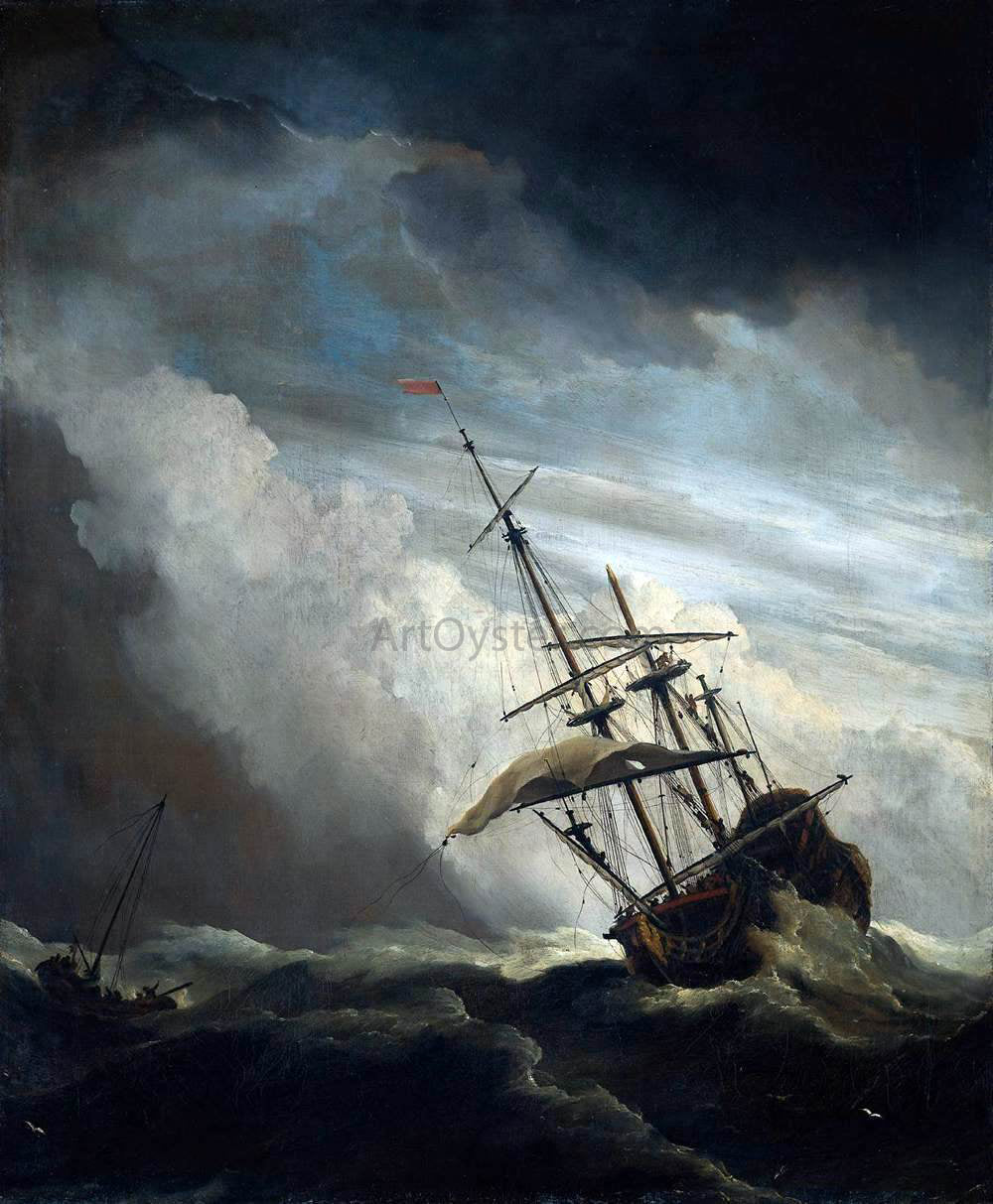 The Younger Willem Van de  Velde A Gust - Canvas Print