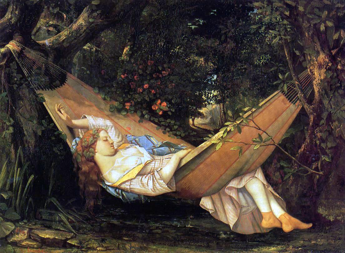 Gustave Courbet The Hammock (also known as La Reve) - Canvas Print